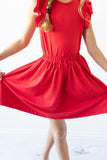 Red S/S Ruffle Tee - Aaria Tees Aaria Tees