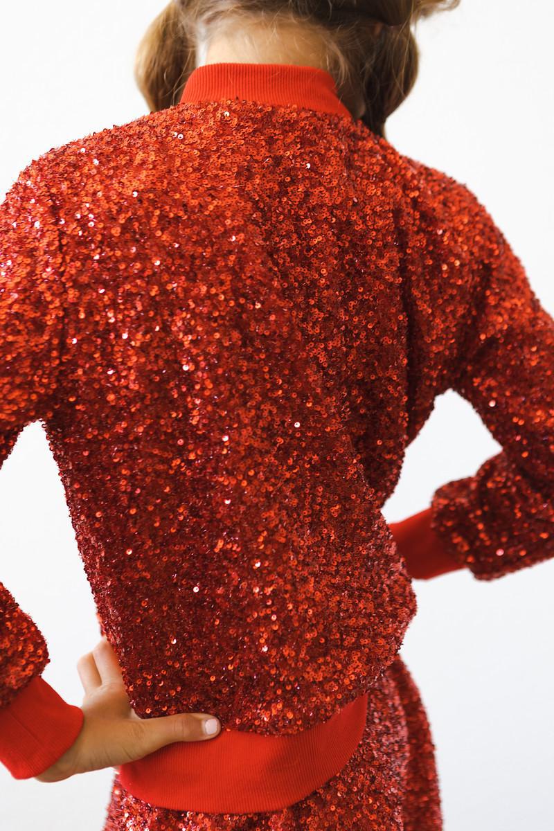 Red Sequin Jacket - Aaria Tees Aaria Tees