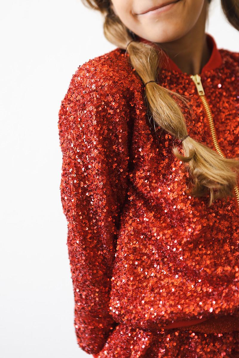 Red Sequin Jacket - Aaria Tees Aaria Tees