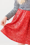 Red Sequin Twirl Skort - Aaria Tees Aaria Tees