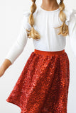 Red Sequin Twirl Skort - Aaria Tees Aaria Tees