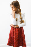 Red Sequin Twirl Skort - Aaria Tees Aaria Tees