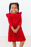 Red Velvet Ruffle Twirl Dress - Aaria Tees Aaria Tees
