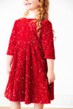 Red Velvet Sequin Dress - Aaria Tees Aaria Tees