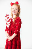 Red Velvet Sequin Dress - Aaria Tees Aaria Tees