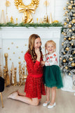 Red Velvet Sequin Twirl Skort - Aaria Tees Aaria Tees