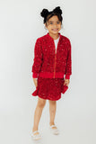 Red Velvet Sequin Twirl Skort - Aaria Tees Aaria Tees