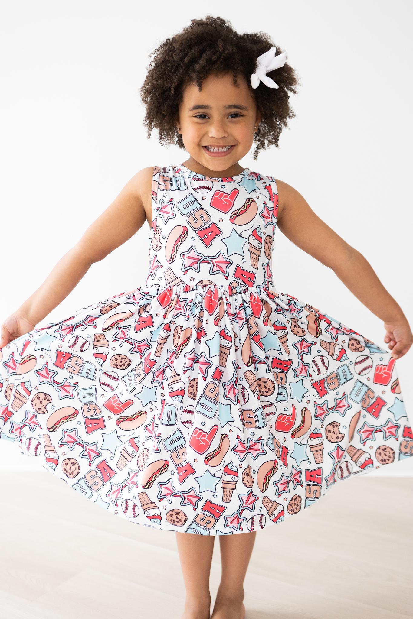 Red, White & BBQ Tank Twirl Dress - Aaria Tees Aaria Tees