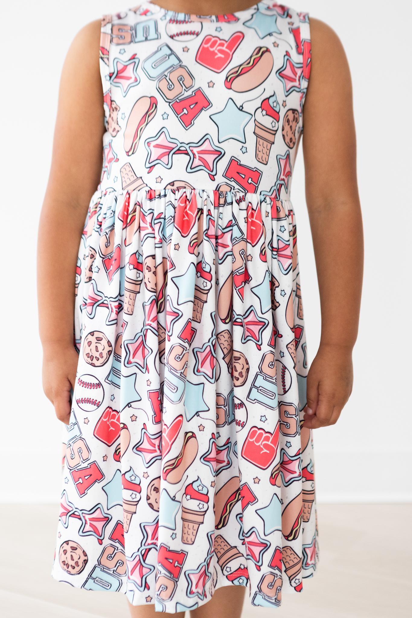 Red, White & BBQ Tank Twirl Dress - Aaria Tees Aaria Tees