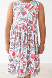 Red, White & BBQ Tank Twirl Dress - Aaria Tees Aaria Tees