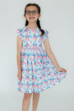 Red, White & Bows Flutter Sleeve Twirl Dress - Aaria Tees Aaria Tees