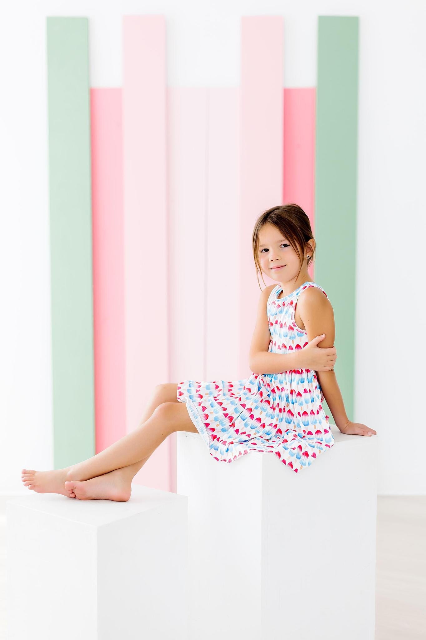 Red, White & Cute Tank Twirl Dress - Aaria Tees Aaria Tees