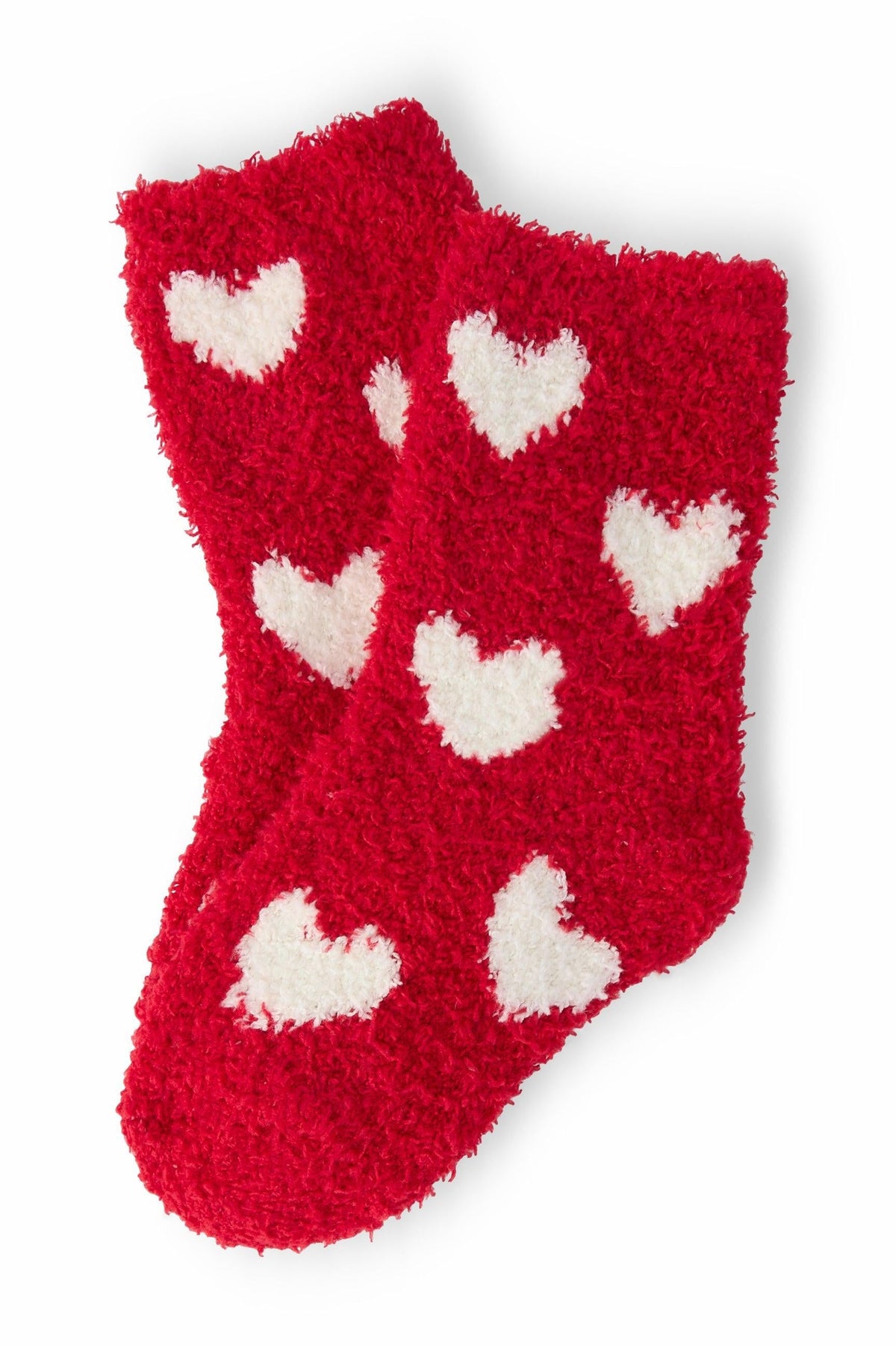 Red/Coconut Heart Cozy Socks - Aaria Tees
