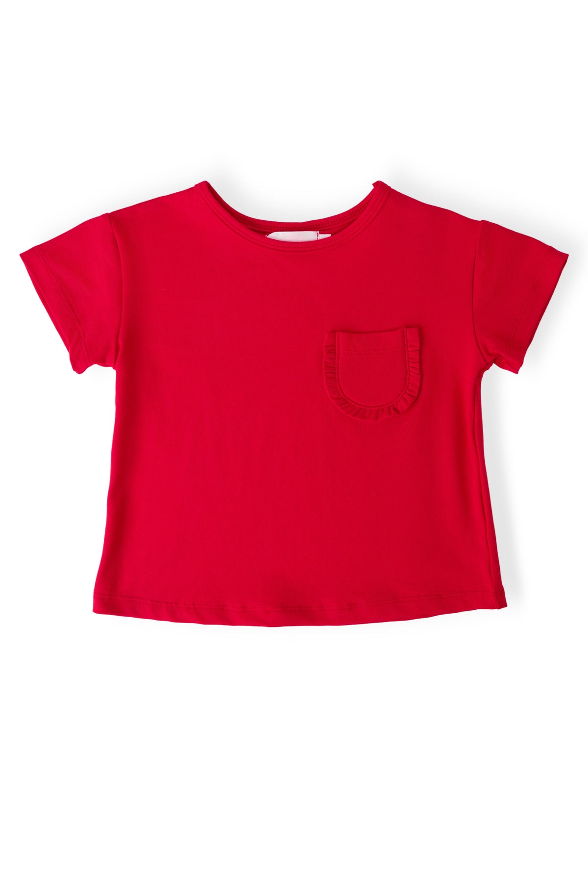 Red Ruffle Pocket Tee - Aaria Tees
