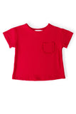 Red Ruffle Pocket Tee - Aaria Tees Aaria Tees