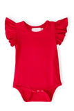 Red S/S Flutter Bodysuit - Aaria Tees Aaria Tees