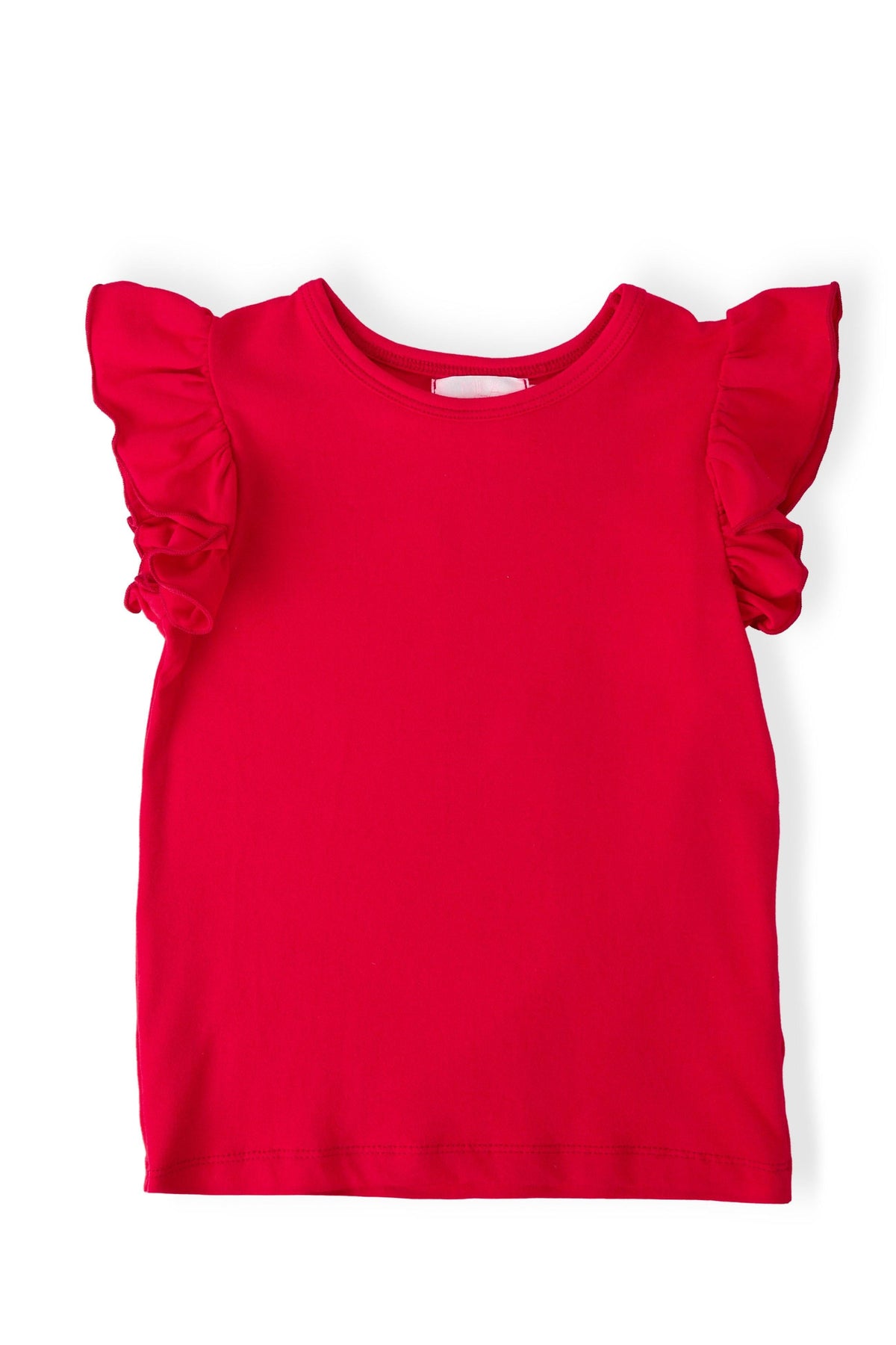 Red S/S Ruffle Tee - Aaria Tees