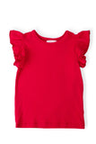 Red S/S Ruffle Tee - Aaria Tees Aaria Tees