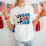 "Red, White, and Due" 4th of July Pregnancy Announcement T-Shirt – Funny American Mama Graphic Tee, Premium 100% Cotton Maternity Reveal Top, Soft Lived-In Heavyweight Patriotic Shirt, Made in USA - Aaria Tees Aaria Tees