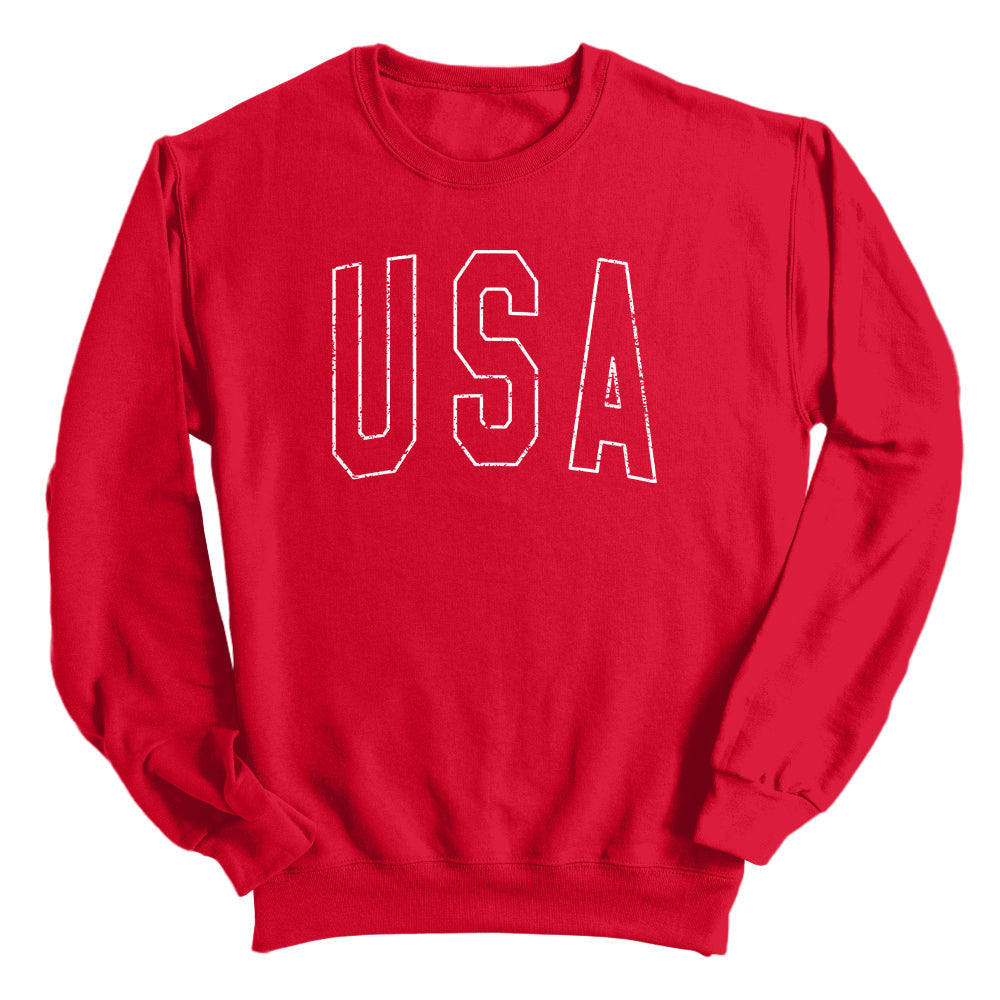 USA Collegiate Solid White (Front) - Aaria Tees Aaria Tees