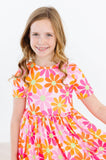 Retro Daisies S/S Pocket Twirl Dress - Aaria Tees Aaria Tees