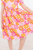 Retro Daisies S/S Pocket Twirl Dress - Aaria Tees Aaria Tees