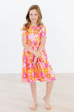 Retro Daisies S/S Pocket Twirl Dress - Aaria Tees Aaria Tees