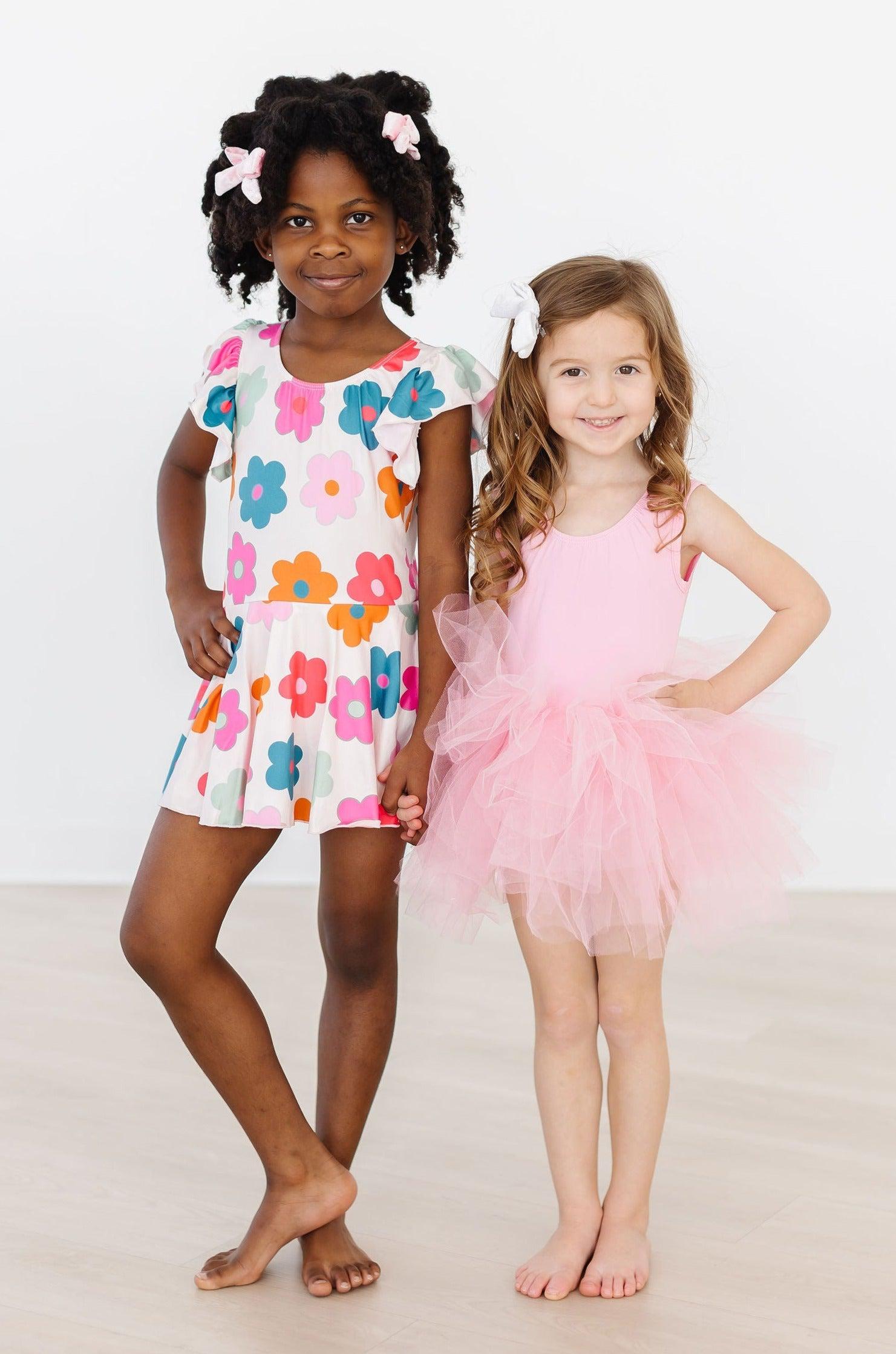 Retro Floral S/S Twirl Leotard - Aaria Tees Aaria Tees
