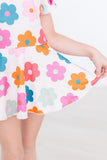 Retro Floral S/S Twirl Leotard - Aaria Tees Aaria Tees
