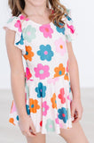 Retro Floral S/S Twirl Leotard - Aaria Tees Aaria Tees