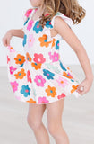 Retro Floral S/S Twirl Leotard - Aaria Tees Aaria Tees