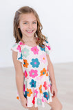 Retro Floral S/S Twirl Leotard - Aaria Tees Aaria Tees