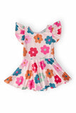 Retro Floral S/S Twirl Leotard - Aaria Tees Aaria Tees