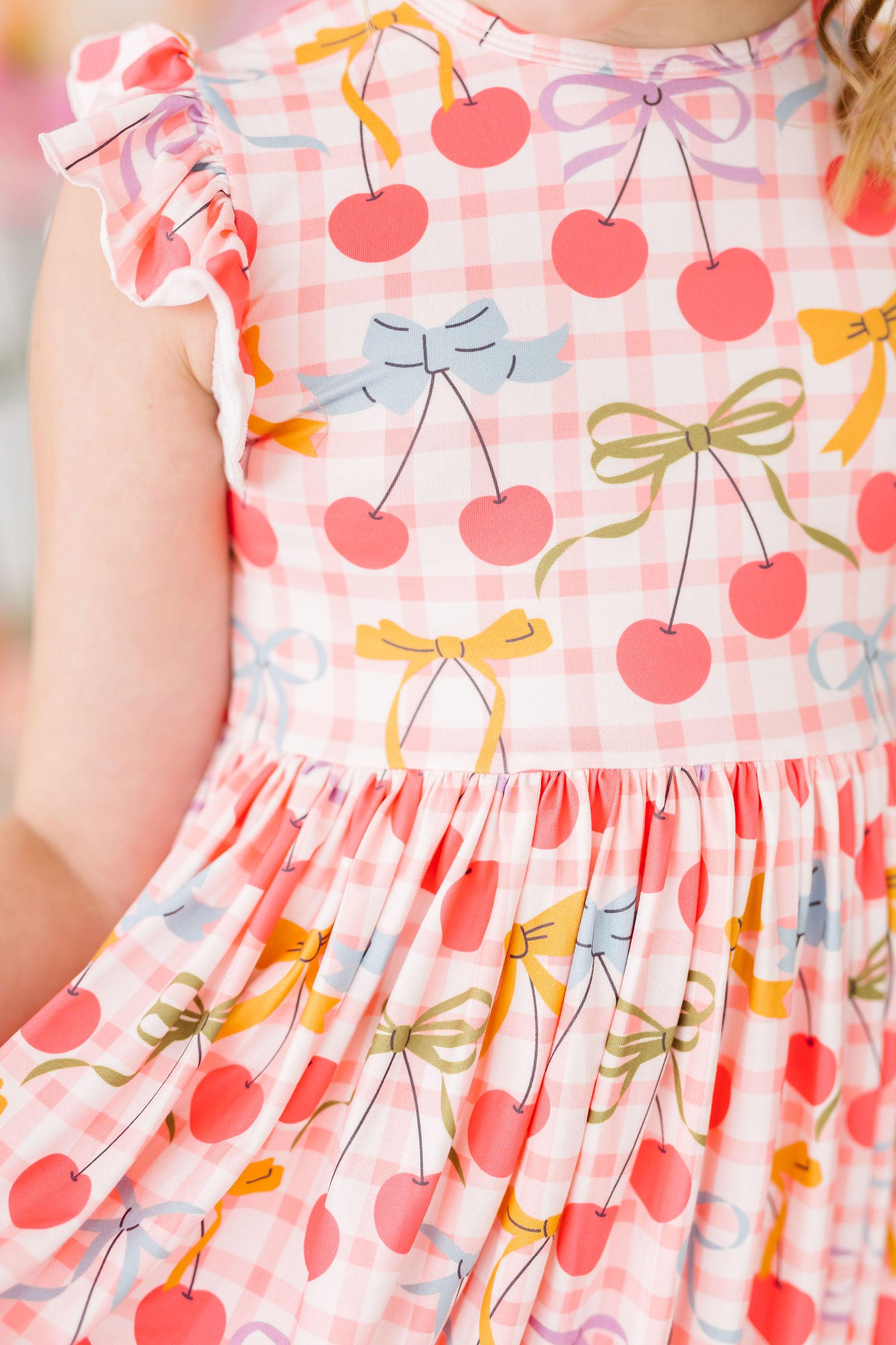 Retro Picnic Flutter Sleeve Twirl Dress - Aaria Tees Aaria Tees