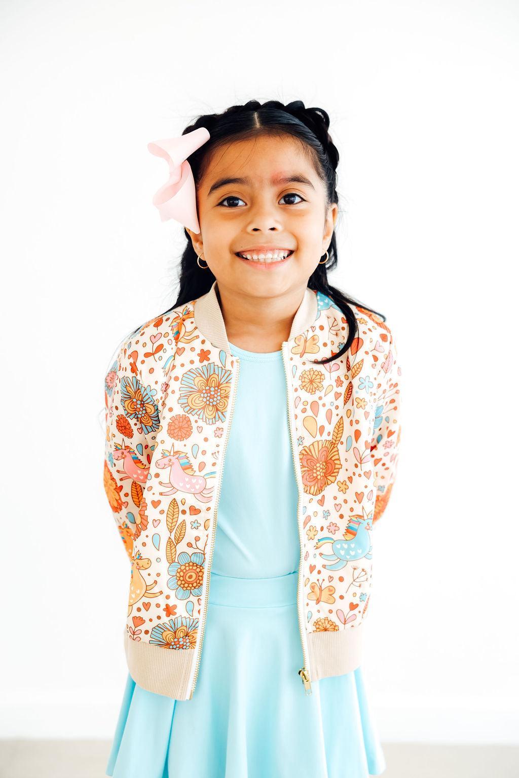 Retro Unicorns Satin Jacket - Aaria Tees Aaria Tees