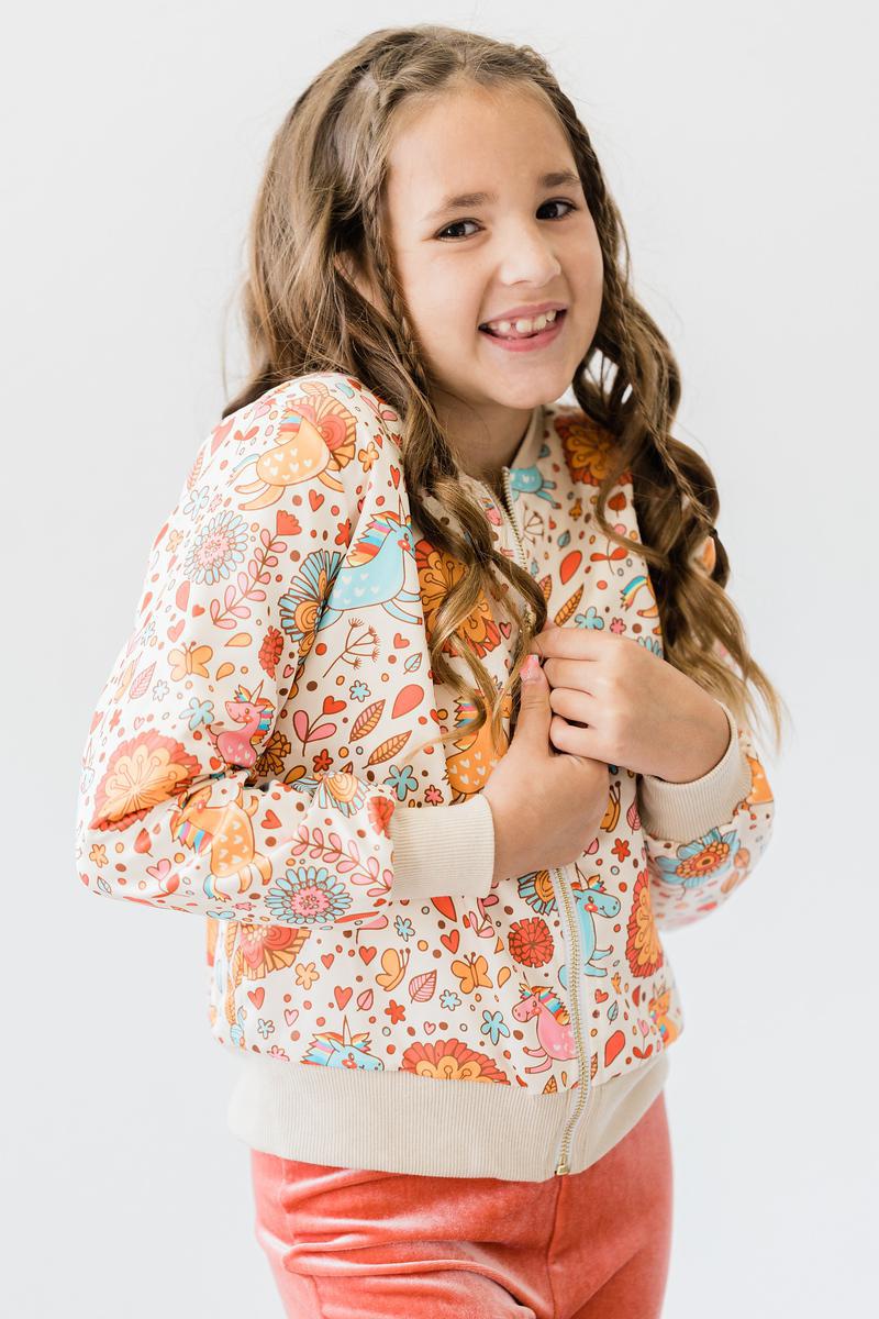 Retro Unicorns Satin Jacket - Aaria Tees Aaria Tees