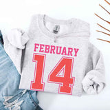 Retro Valentine’s Day Jersey Number FEBRUARY 14 Sweatshirt - Aaria Tees Aaria Tees