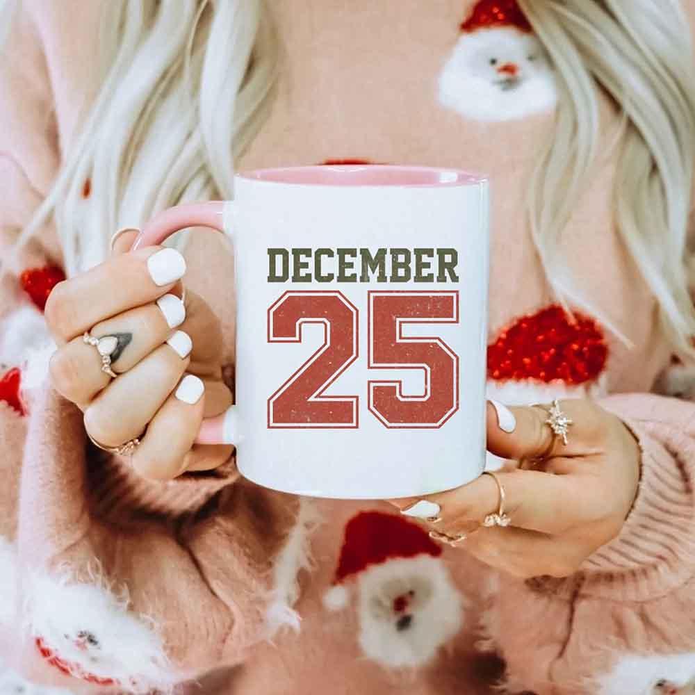 Retro Christmas Holiday Coffee Mug – Festive Vintage December 25 - Aaria Tees Aaria Tees