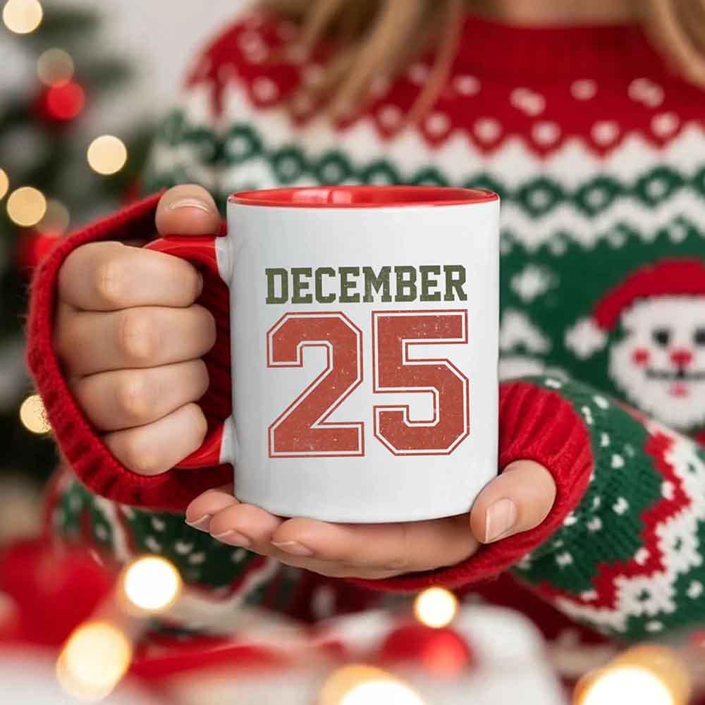 Retro Christmas Holiday Coffee Mug – Festive Vintage December 25 - Aaria Tees Aaria Tees