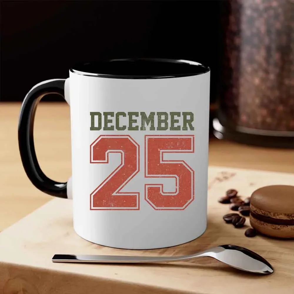 Retro Christmas Holiday Coffee Mug – Festive Vintage December 25 - Aaria Tees Aaria Tees