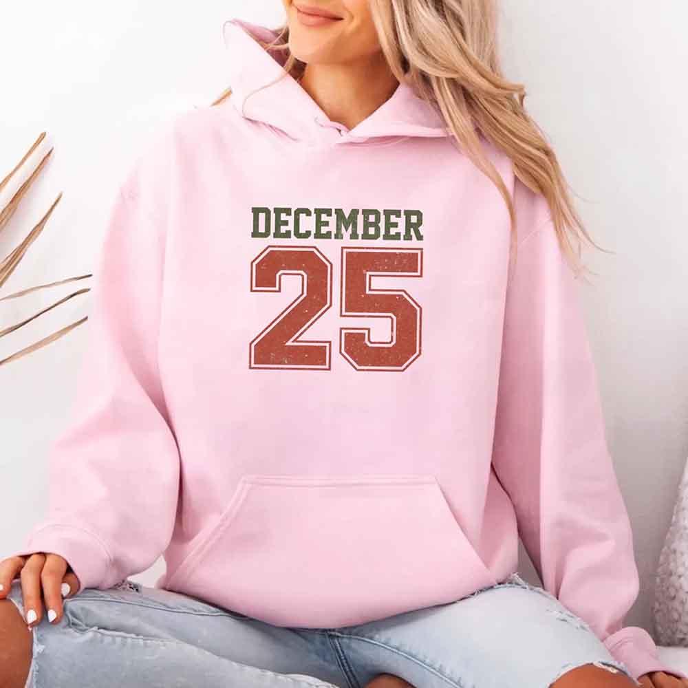 Retro Christmas Hoodie DECEMBER 25 – Festive Holiday Wear - Aaria Tees Aaria Tees