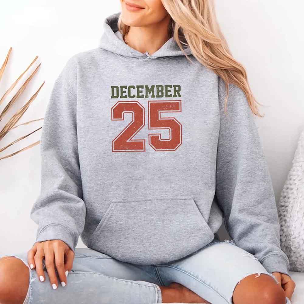 Retro Christmas Hoodie DECEMBER 25 – Festive Holiday Wear - Aaria Tees Aaria Tees