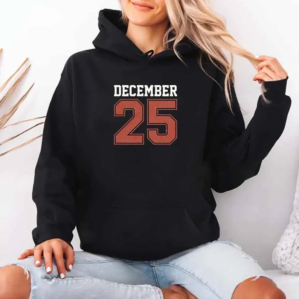 Retro Christmas Hoodie DECEMBER 25 – Festive Holiday Wear - Aaria Tees Aaria Tees