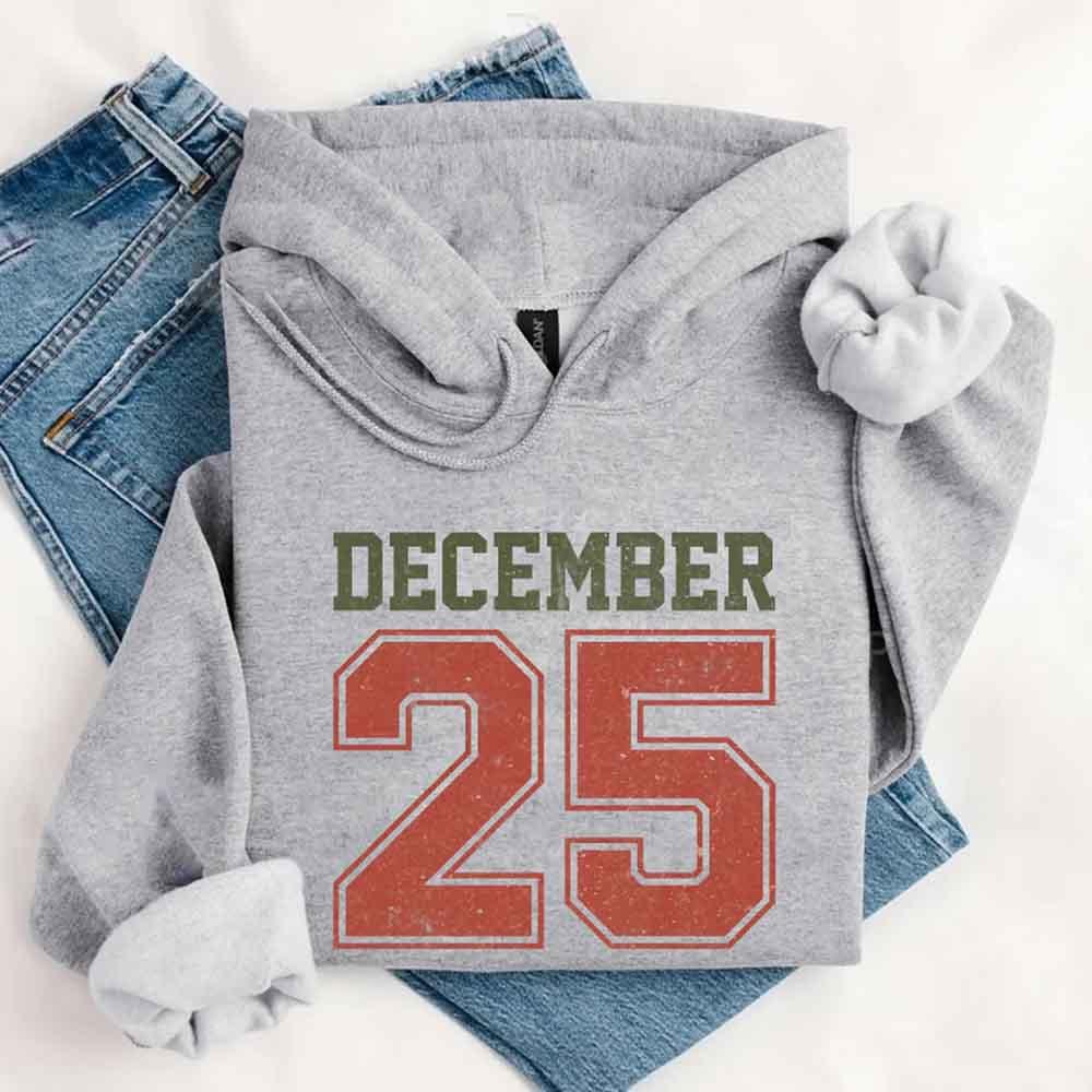 Retro Christmas Hoodie DECEMBER 25 – Festive Holiday Wear - Aaria Tees Aaria Tees