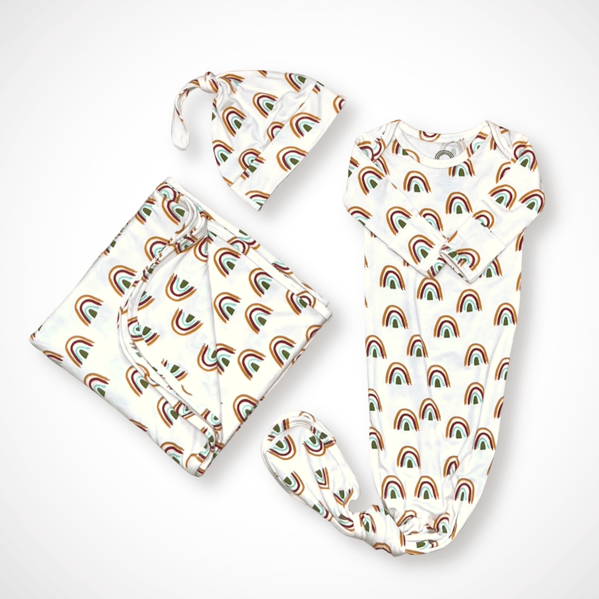 Rainbow Gown & Swaddle Set + Gift Box - Aaria Tees
