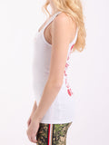 Tank Top with Custom Print Graphic in White Cotton - Aaria Tees Aaria Tees