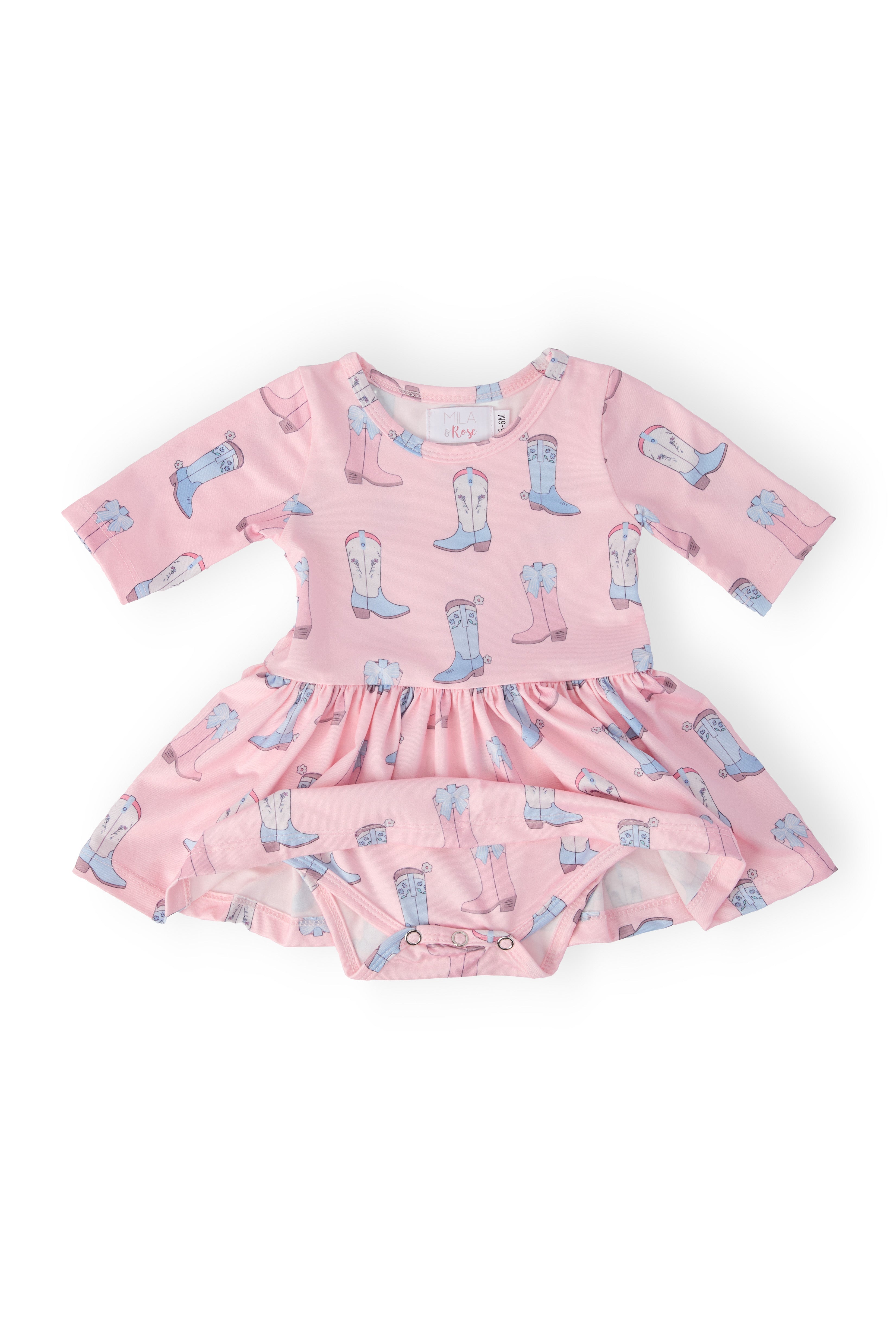 Ribbons & Rodeos 3/4 Sleeve Twirl Bodysuit - Aaria Tees Aaria Tees