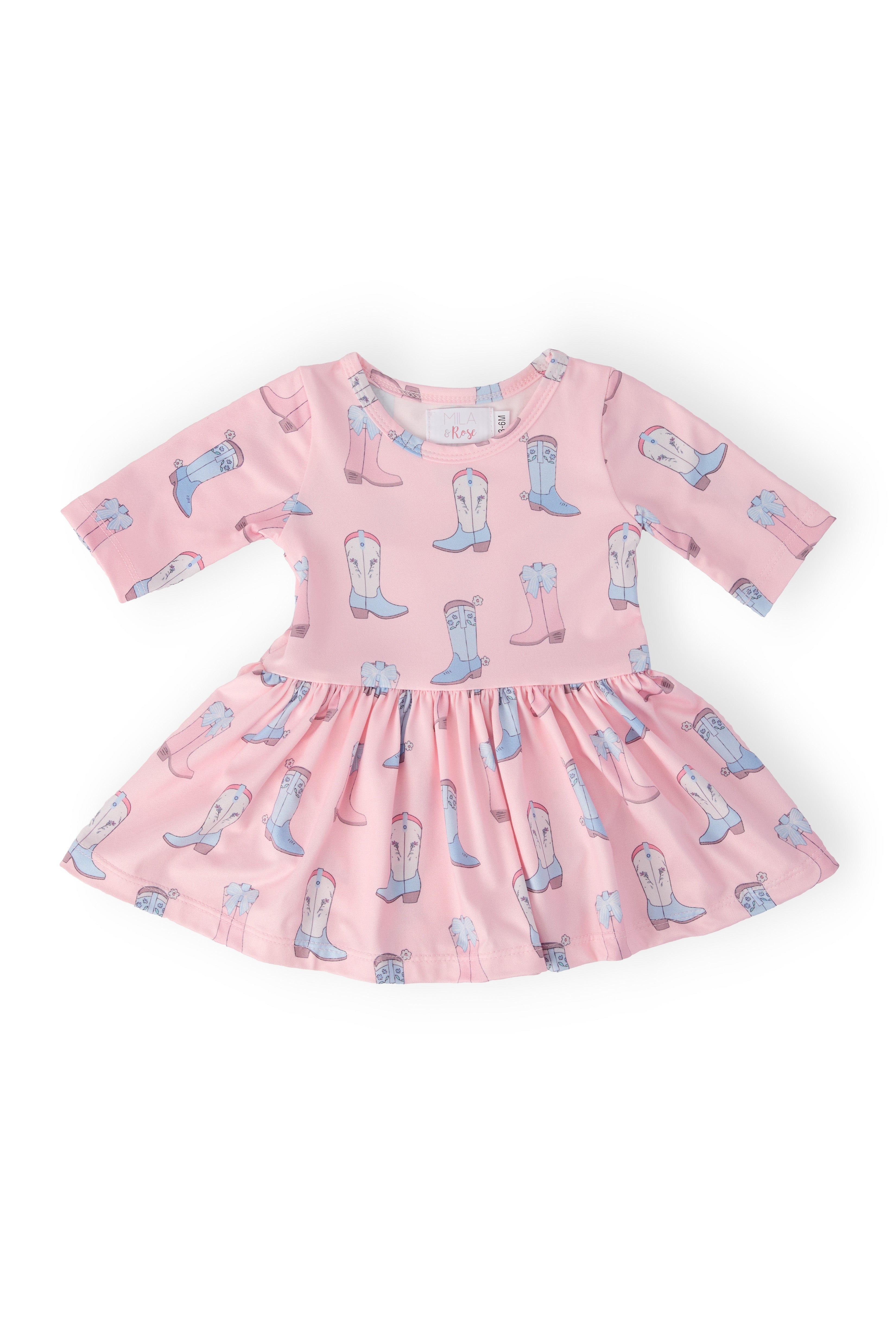 Ribbons & Rodeos 3/4 Sleeve Twirl Bodysuit - Aaria Tees Aaria Tees