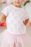 Ribbons & Roses Ruffle Pocket Tee - Aaria Tees Aaria Tees