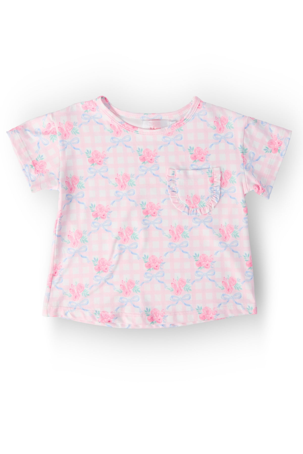 Ribbons & Roses Ruffle Pocket Tee - Aaria Tees